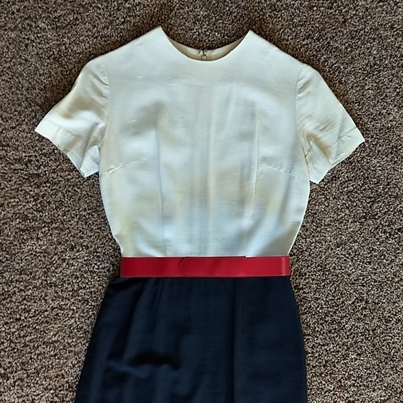 Vintage Navy Blue and White Suit - Picture 2 of 9